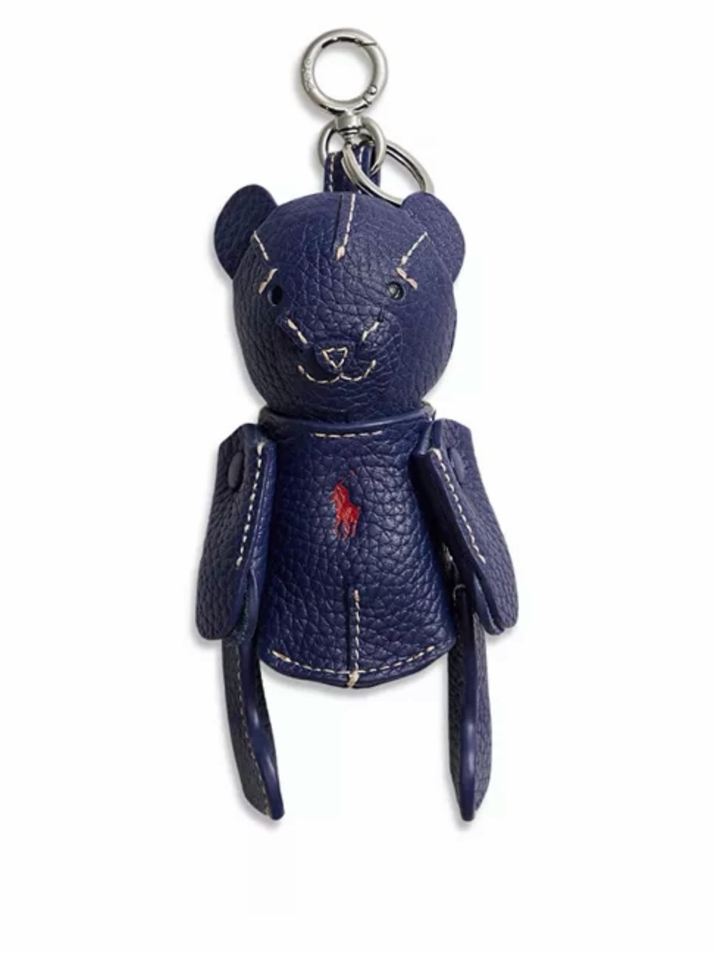 Ralph Lauren Leather Bear Keychain/Bag Charm Blue